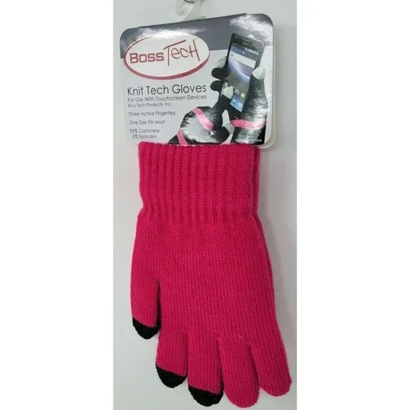 Boss Tech Women's Knit Warm Winter Gloves for Touchscreens, * One Size Fits Most - Picture 1 of 2